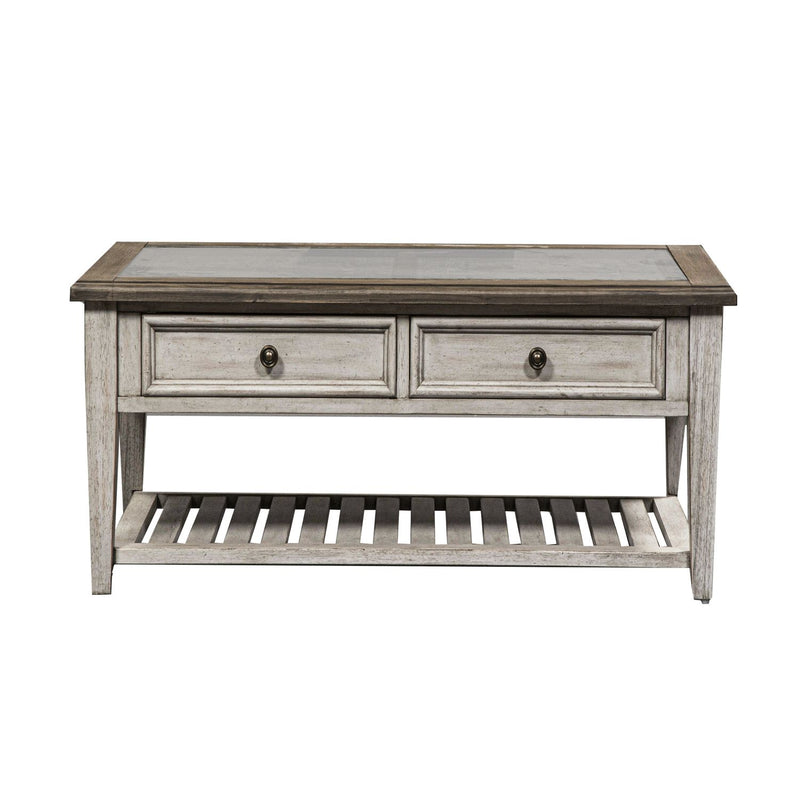 Heartland Rect Ceiling Tile Cocktail Table in Antique White image
