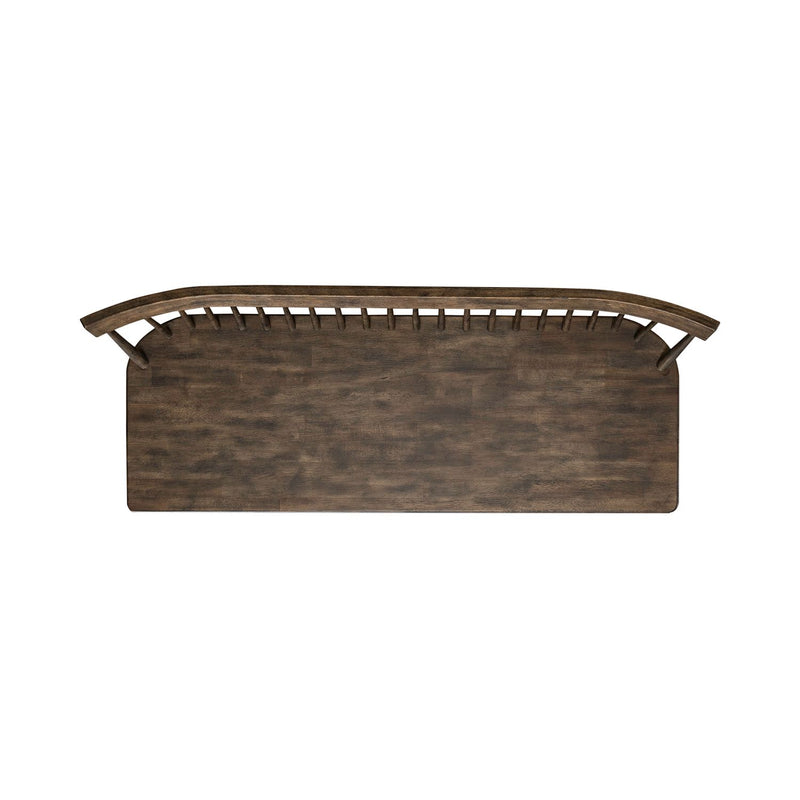 Midland Falls Spindle Back Bench in Rustic Brown image