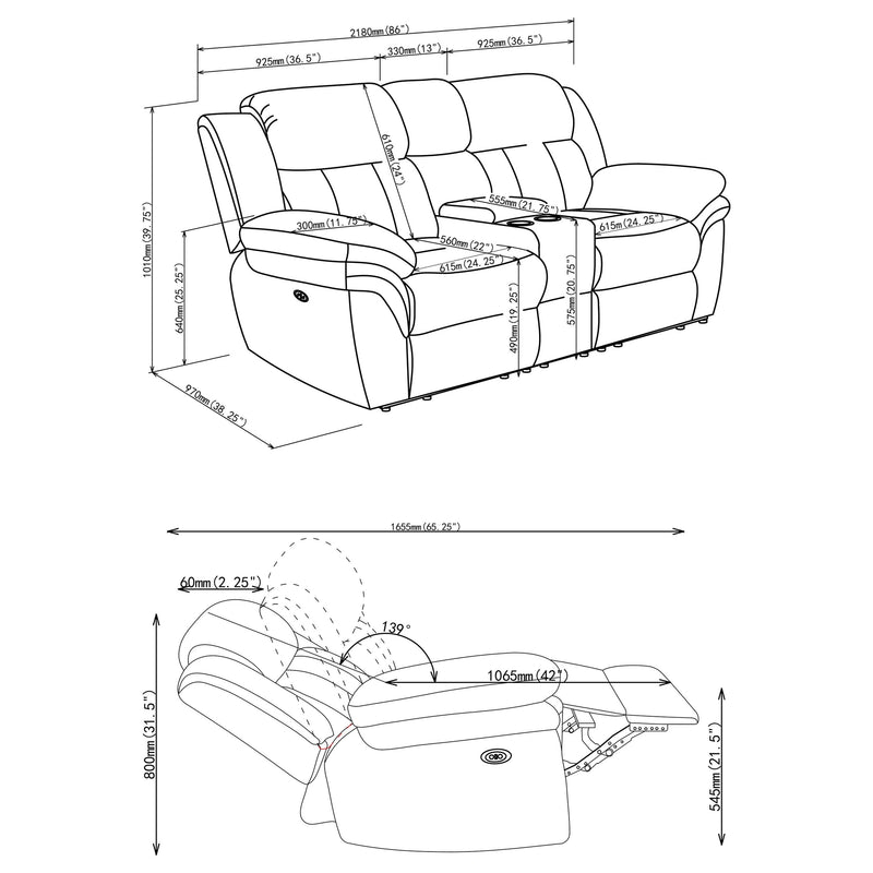 Bahrain Power Reclining Loveseat