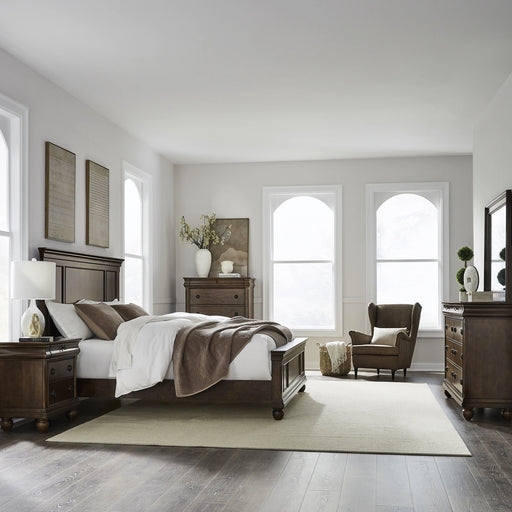 Rustic Traditions King California Panel Bed, Dresser & Mirror, Chest, Night Stand image