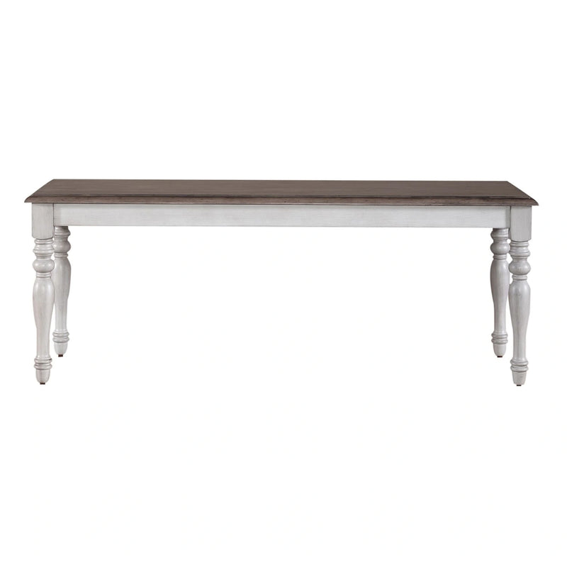 Ocean Isle Bench (RTA) in Antique White with Weathered Pine image