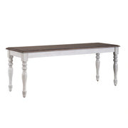 Ocean Isle Bench (RTA) in Antique White with Weathered Pine image