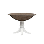 Magnolia Manor Drop Leaf Table in Antique White Base w/ Weathered Bark Tops image
