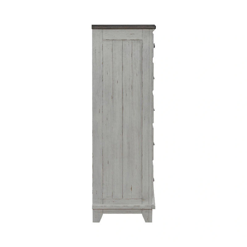 River Place 6 Drawer Chest in Riverstone White and Tobacco image