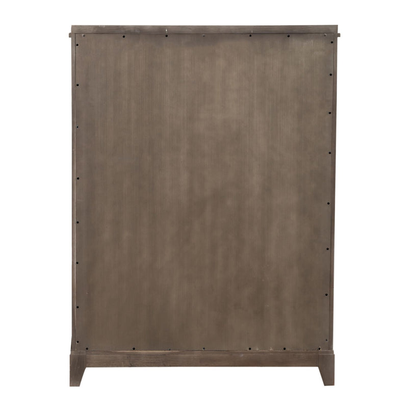 Belmar 5 Drawer Chest in Washed Taupe and Silver Champagne
