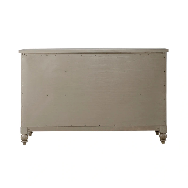 Americana Farmhouse 9 Drawer Dresser in Dusty Taupe and Black image