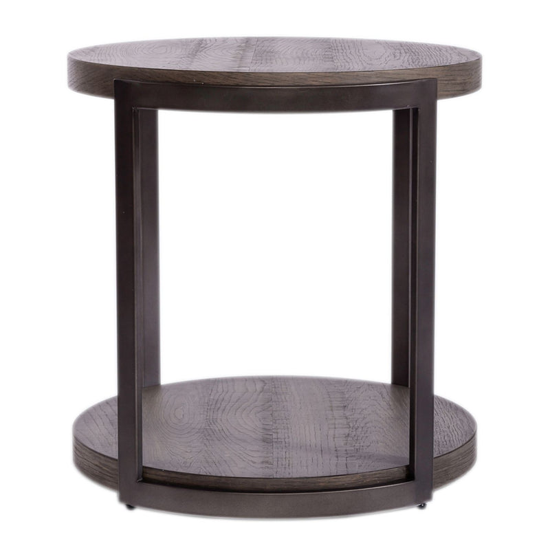 Modern View Round End Table in Gray image