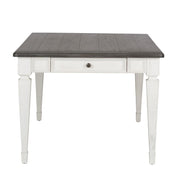 Allyson Park Rectangular Leg Table in White with Charcoal image