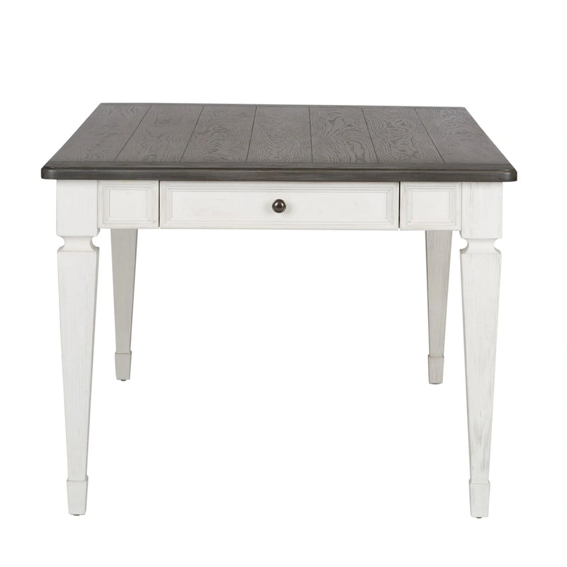 Allyson Park Rectangular Leg Table in White with Charcoal image