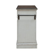 Magnolia Manor Bar Cart in Antique White & Weathered Bark EST SHIP TIME APPX 4 WEEKS image