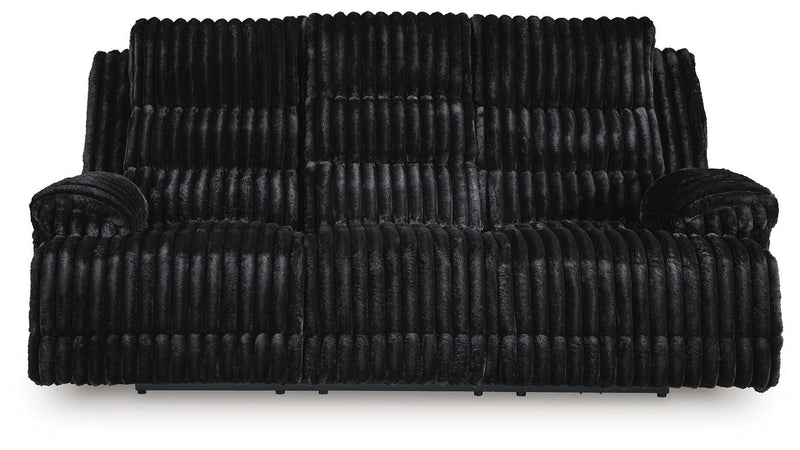 Technique Power Reclining Sofa with Drop Down Table