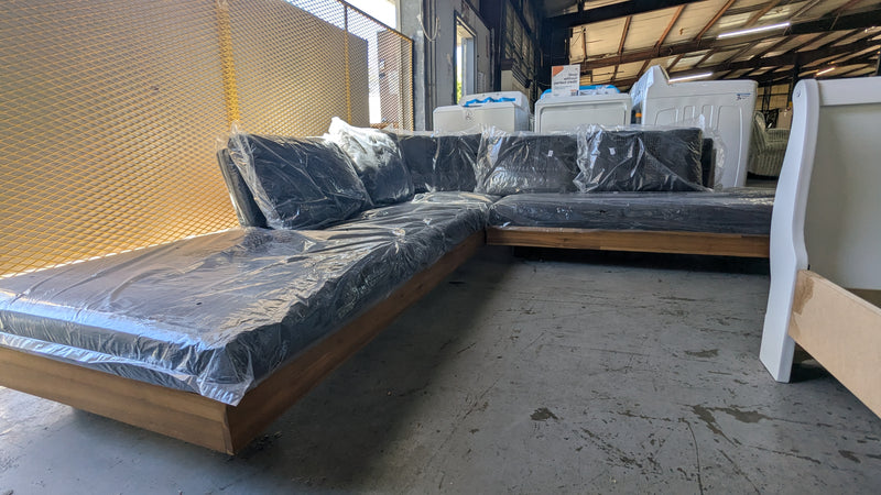 Lubek 100.5 Slate Gray Low Profile Outdoor Sectional with Free Lubek Cover