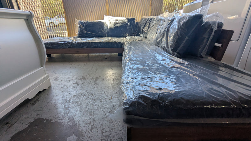 Lubek 100.5 Slate Gray Low Profile Outdoor Sectional with Free Lubek Cover