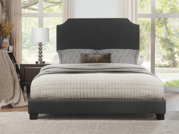 Dark Gray Upholstered Bed