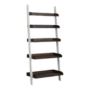 Farmhouse Leaning Bookcase in White/Oak image