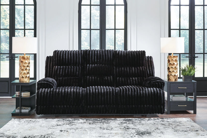 Technique Power Reclining Sofa with Drop Down Table