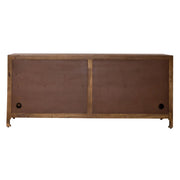 Marisol 74 Inch 4 Door Accent TV Stand in Weathered Honey and Soft Wash Gray image