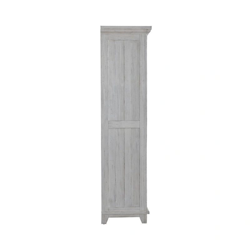 River Place Armoire in Riverstone White and Tobacco image