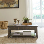 Paradise Valley Lift Top Cocktail Table in Saddle Brown image