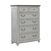 River Place 6 Drawer Chest in Riverstone White and Tobacco image