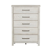 Modern Farmhouse 5 Drawer Chest in White image