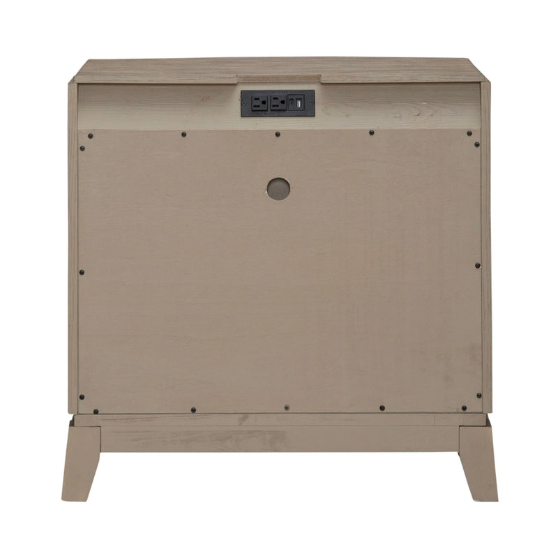 Avalon Nightstand with Charging Station in Burnished Beige image