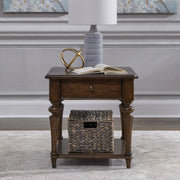 Arden Road Drawer End Table in Satin Cherry image