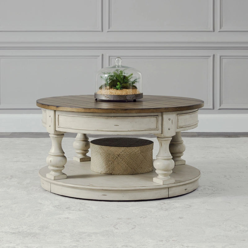 Morgan Creek Round Cocktail Table in Antique White image