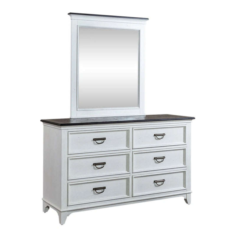 Allyson Park Panel Bed, Dresser & Mirror image