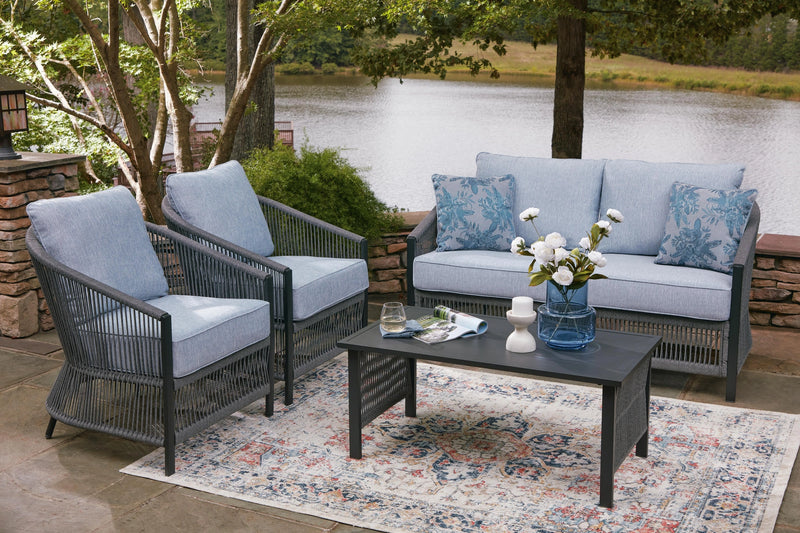 Bodega Island Outdoor Love/Chairs/Table Set (Set of 4)