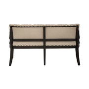 Americana Farmhouse Uph Shelter Dining Bench in Dusty Taupe & Black image