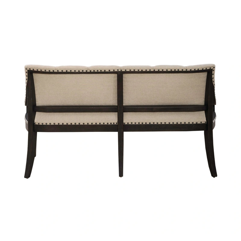 Americana Farmhouse Uph Shelter Dining Bench in Dusty Taupe & Black image