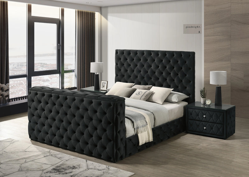 Josephine King Bed W TV Lift Black image
