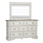 Abbey Park Uph Sleigh Bed, Dresser & Mirror, Night Stand image