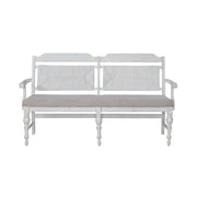 River Place Panel Back Bench in Riverstone White & Tobacco image