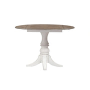 Magnolia Manor Drop Leaf Table in Antique White Base w/ Weathered Bark Tops image