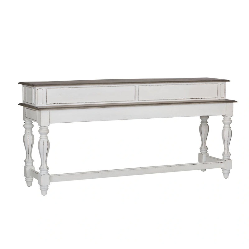 Magnolia Manor Console Bar Table in Antique White image