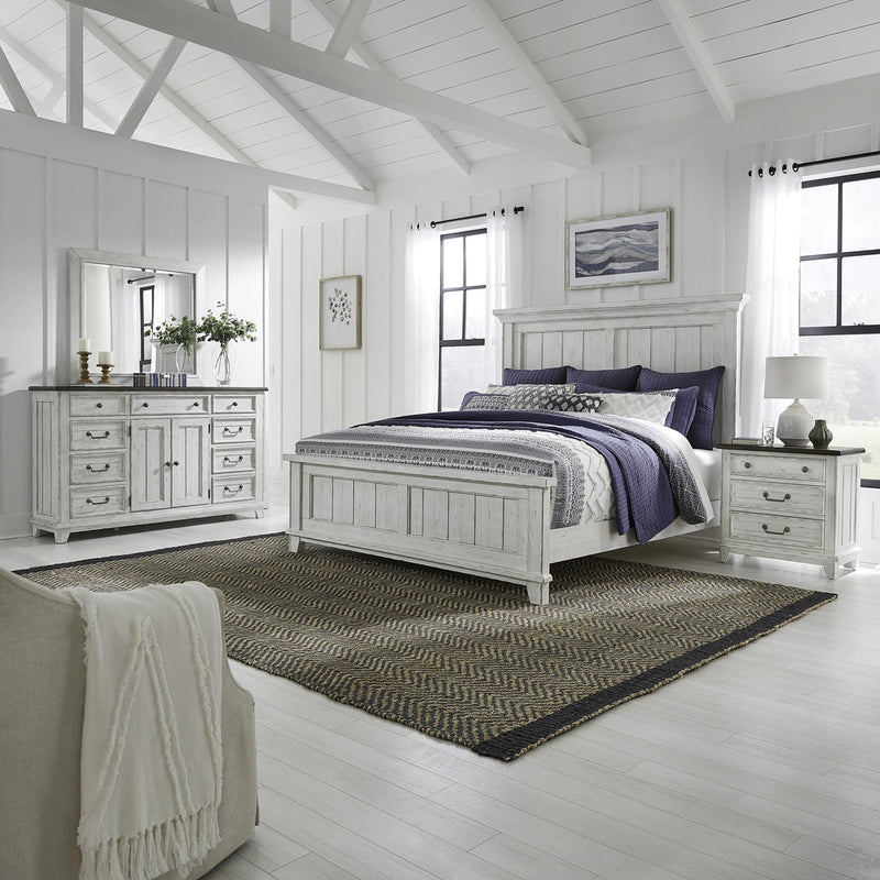 River Place King Panel Bed, Dresser & Mirror, Night Stand image