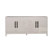 Kinsley 4 Door Accent Cabinet in Washed Taupe & Silver Champagne EST SHIP TIME APPX 4 WEEKS image