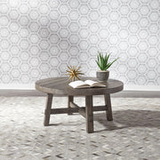 Modern Farmhouse Splay Leg Round Cocktail Table in Dusty Charcoal image