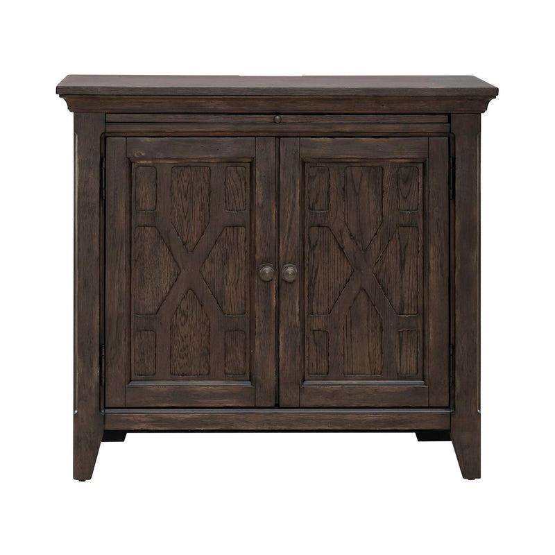 Paradise Valley 2 Door Bedside Chest with Charging Station in Saddle Brown image