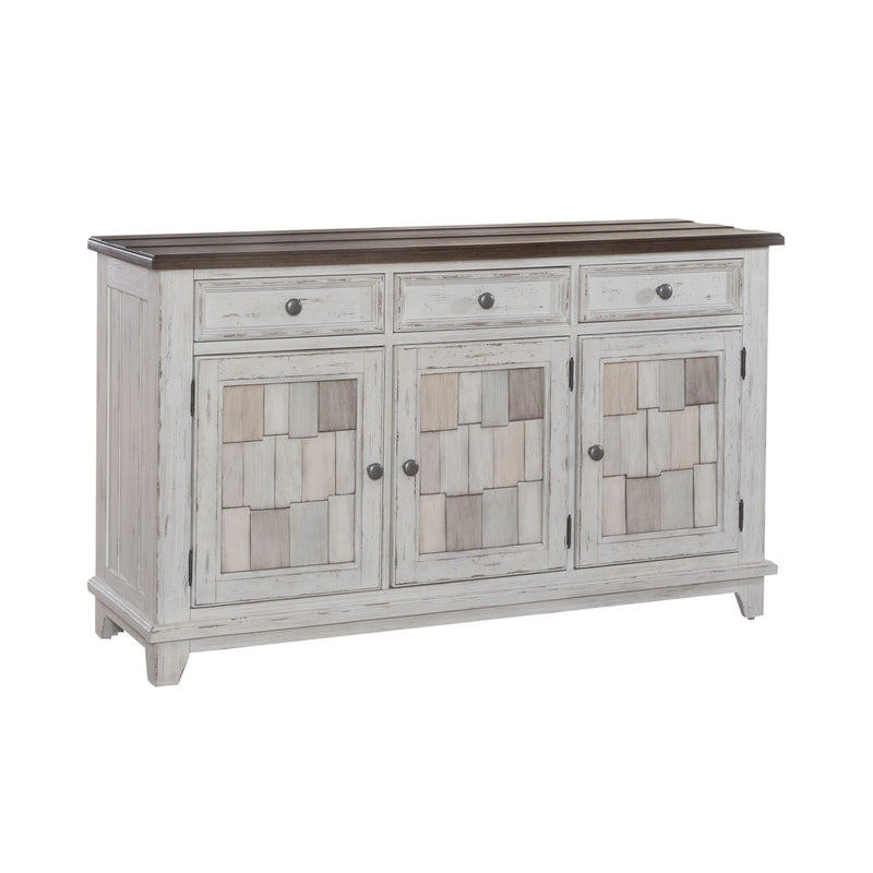 River Place Accent Server in Riverstone White & Tobacco image