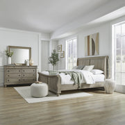 Rustic Traditions King Sleigh Bed, Dresser & Mirror image