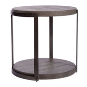 Modern View Round End Table in Gray image