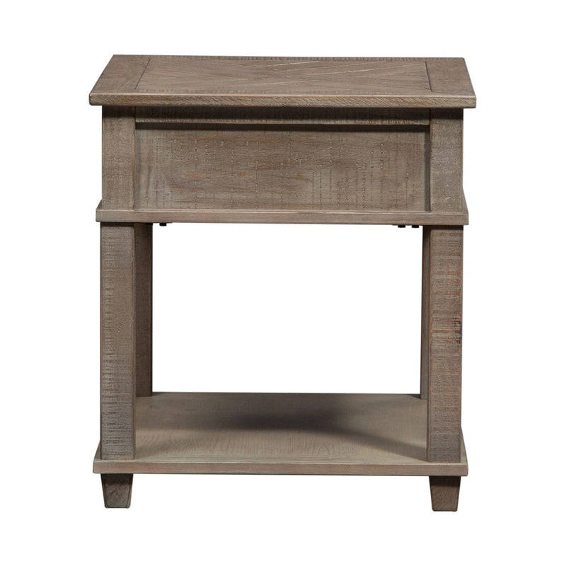 Parkland Falls End Table in Weathered Taupe image