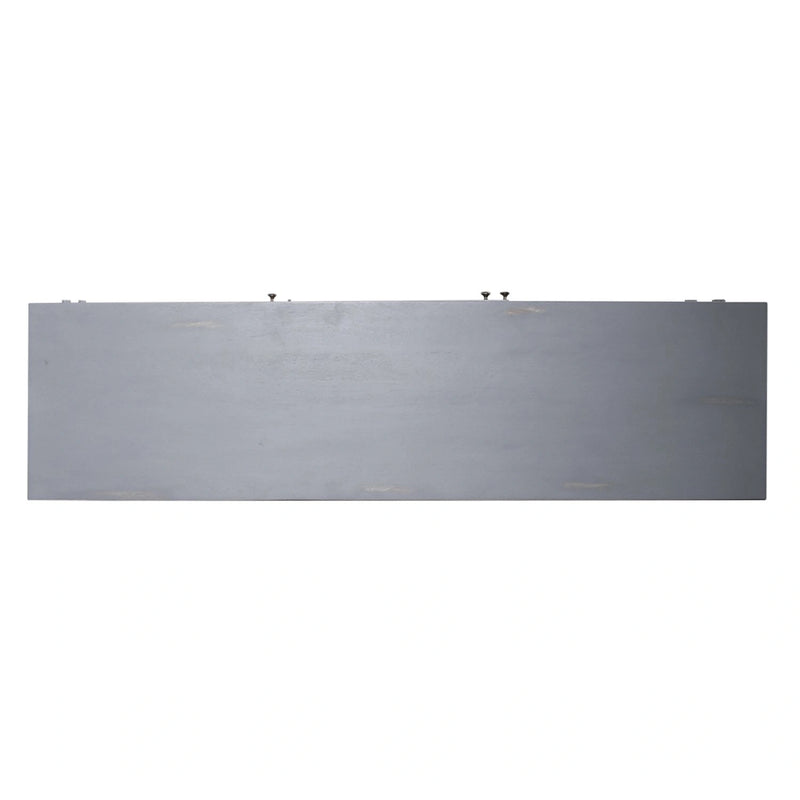Marisol 65 Inch 3 Door Accent TV Stand in Weathered Honey and Soft Wash Gray image