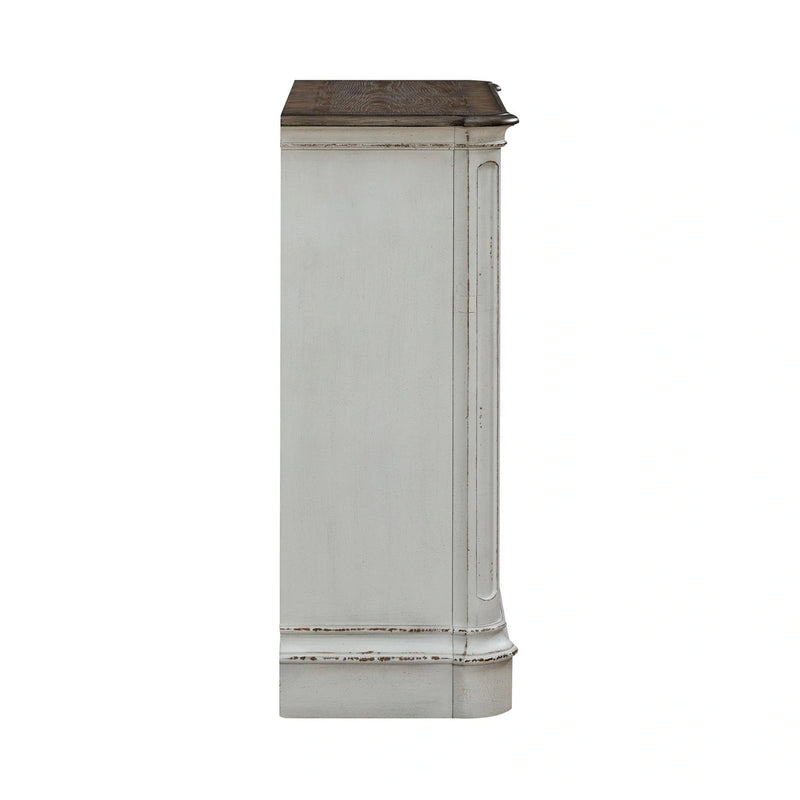 Magnolia Manor Accent Cabinet in Antique White & Weathered Bark EST SHIP TIME APPX 4 WEEKS image