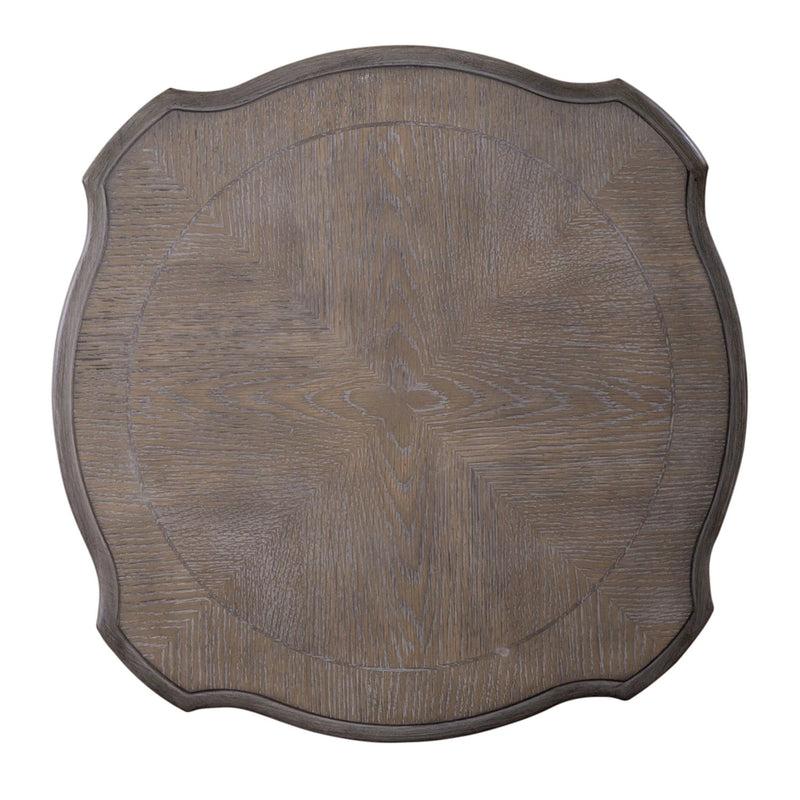 Magnolia Manor Round Accent Table in Antique White Base w/ Weathered Bark Tops image