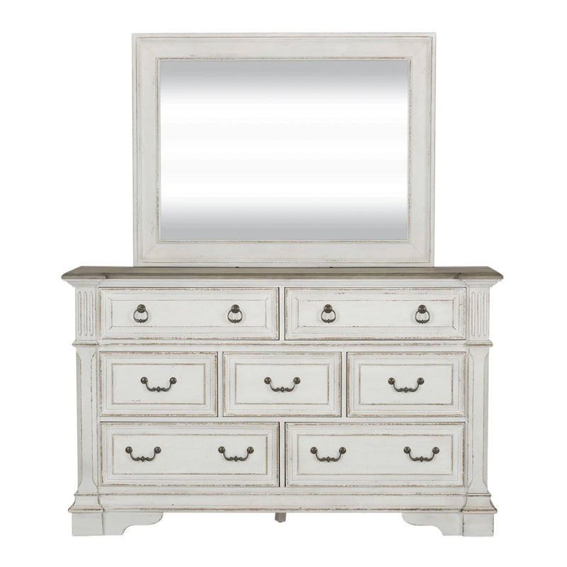 Abbey Park King California Panel Bed, Dresser & Mirror image