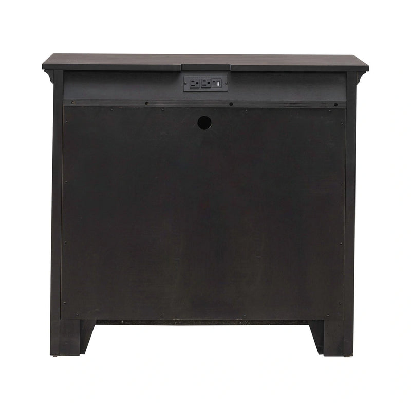 Paradise Valley 2 Door Bedside Chest with Charging Station in Saddle Brown image